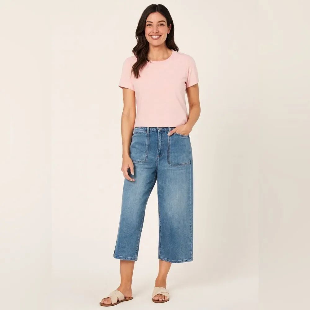 NWT Soft Surroundings Cropped Wide Leg Jeans
